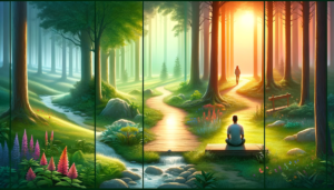 Rebuilding Self-Esteem Post Breakup: A quadrant of images showcasing the stages of healing post-breakup.