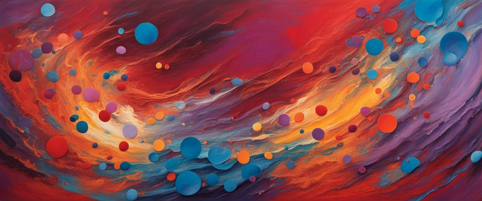 Breakup Songs: an abstract painting that encapsulates the essence of emotional transition in pop breakup songs