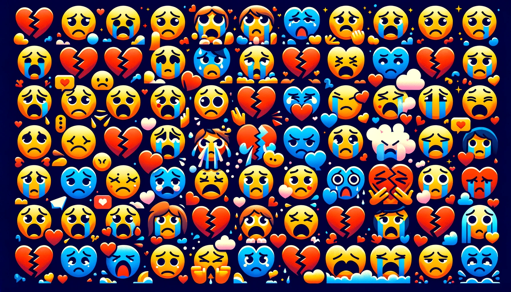 Breakup texts: a series of emojis and reactions that people commonly use in breakup texts.