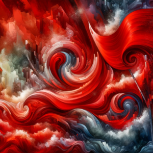 Relationship Red Flags: An abstract representation of the concept of 'Red Flags'.