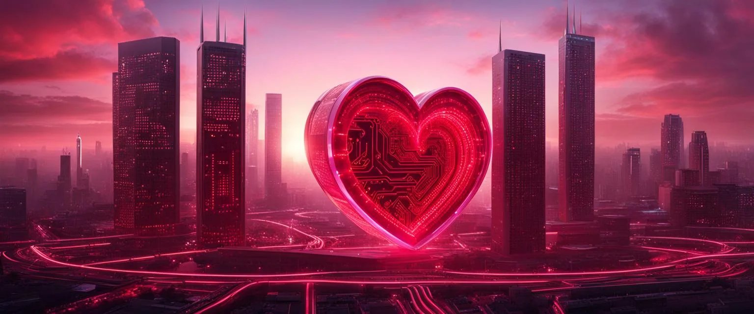 Dating Apps: A modern cityscape at night, illuminated by various lights from buildings and streets.