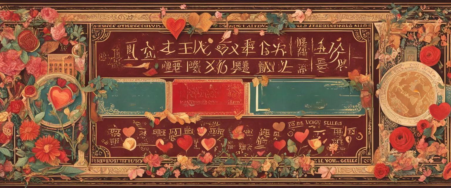 Love Language: abstract sign with written words