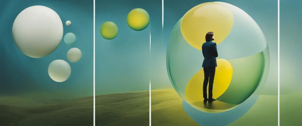 Post-Breakup Isolation: Abstract image of a person in an isolation bubble