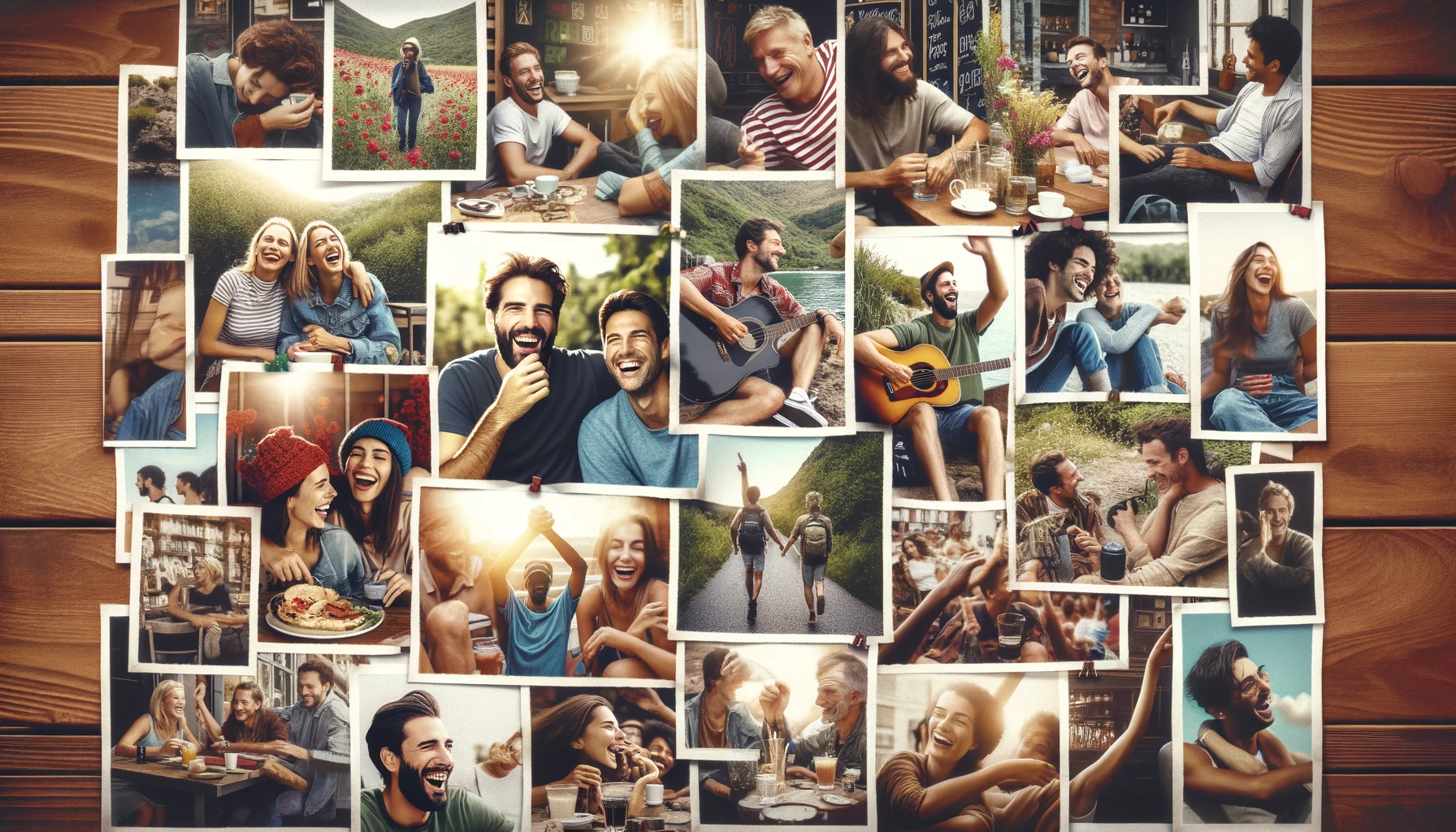 Reviving Old Friendships: A collage of old photographs capturing happy moments shared with friends in the past