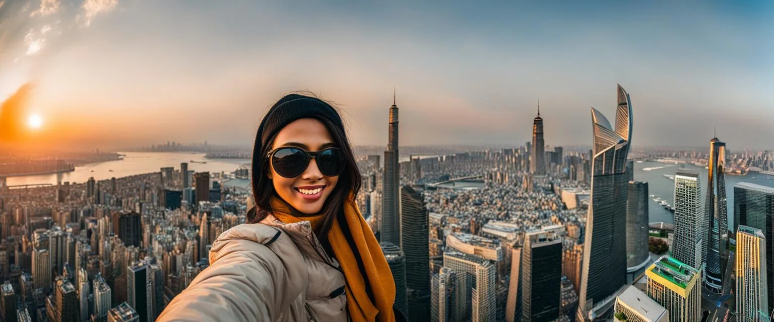 Solo travel: A woman taking a selfie