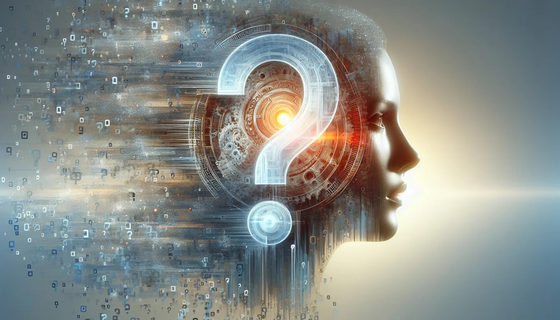 Breakup questions: woman with question mark.