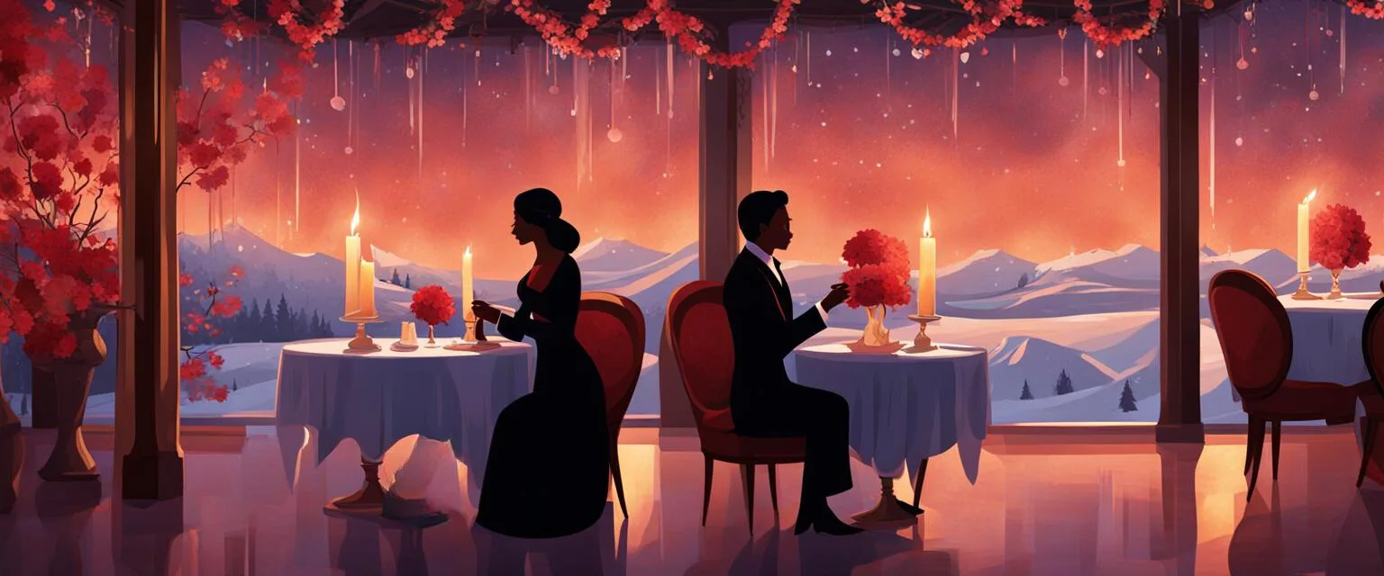First Date Icebreakers: two individuals sitting at two different tables with their back towards each other.