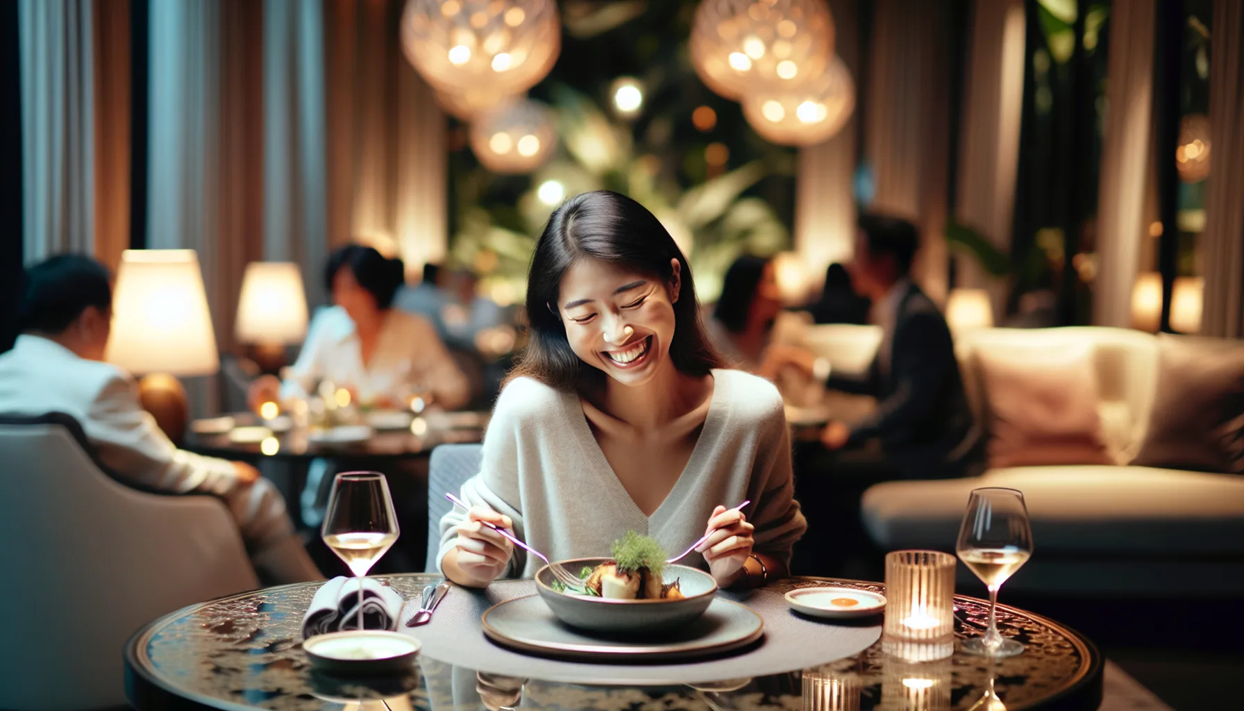 Enjoy Life Solo: A person seated at a cozy restaurant table