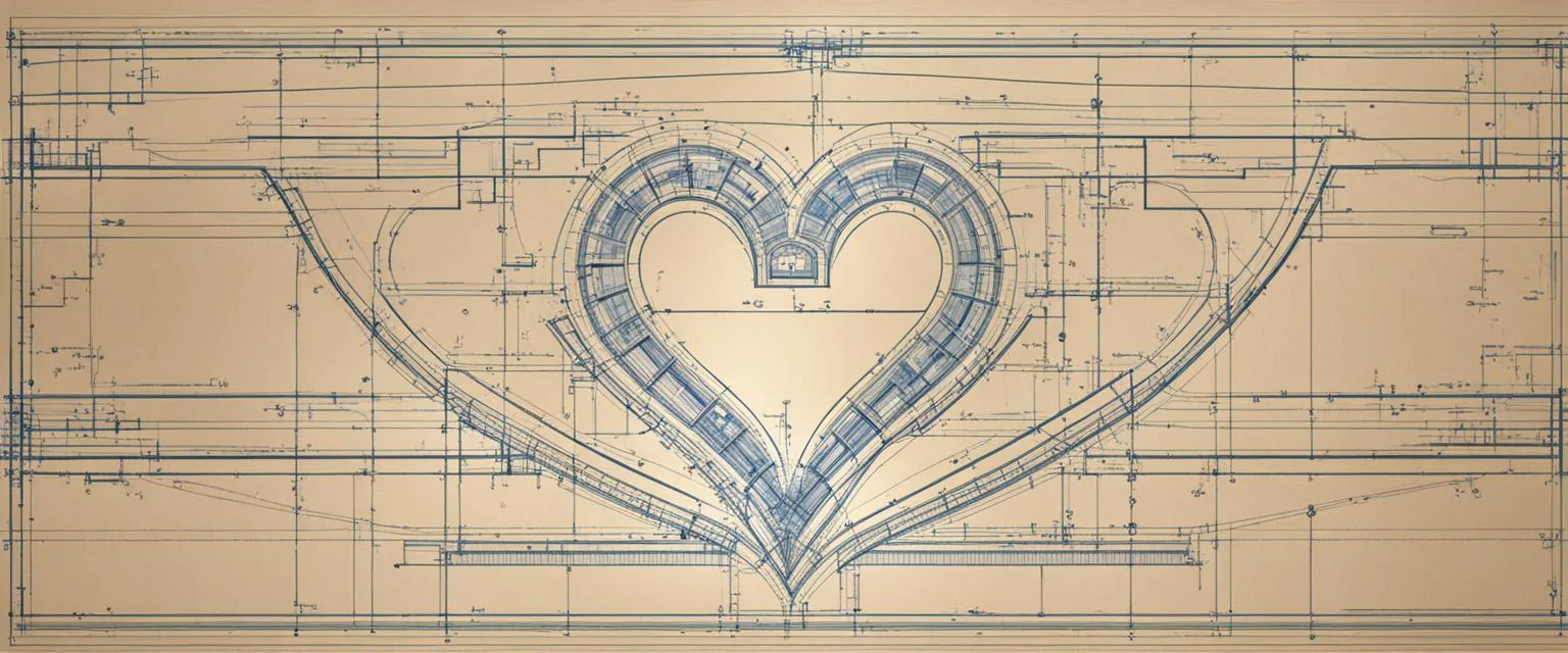 Attachment Styles: Blue print of a heart.