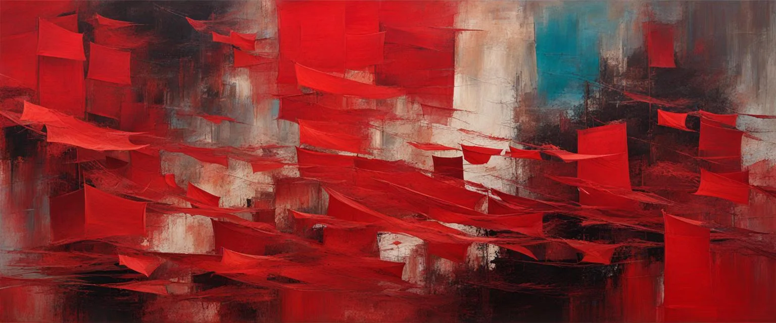 Relationship Red Flags: An abstract representation of the concept of Red Flag.