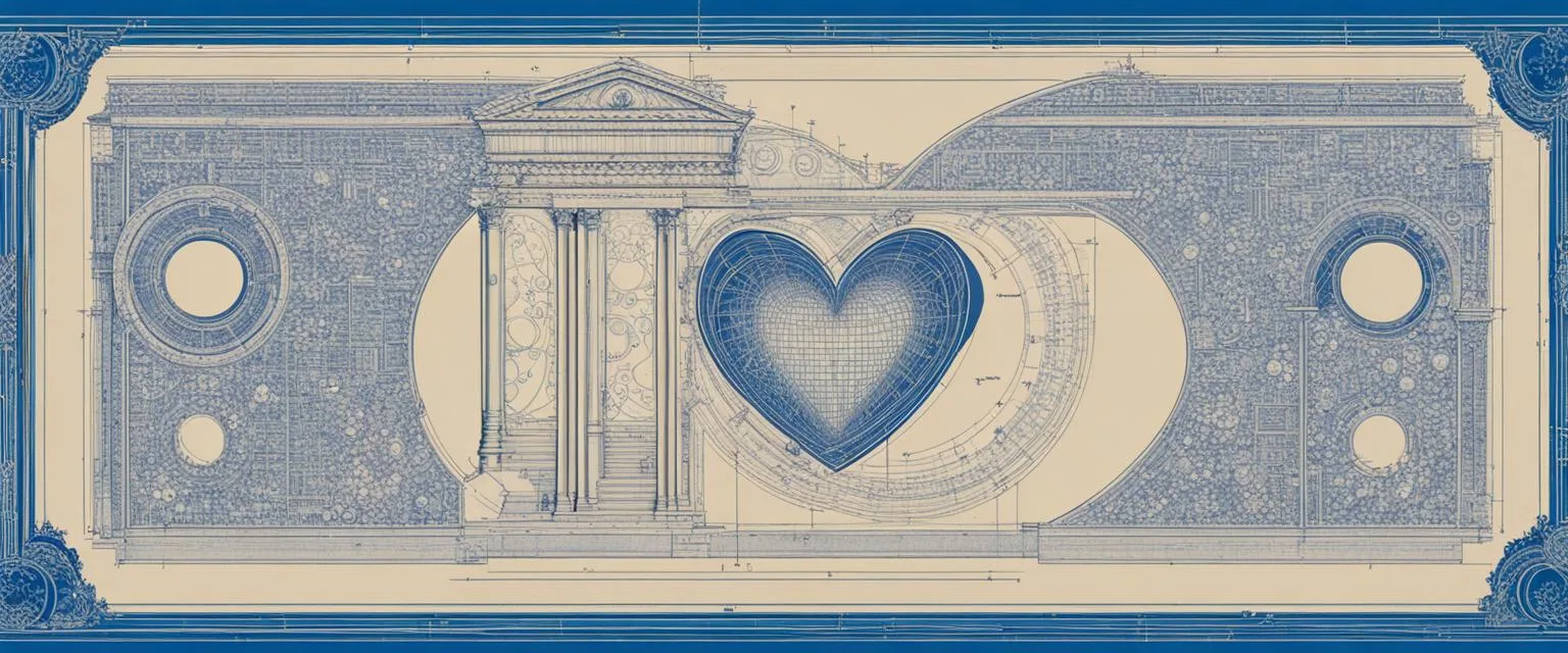 Attachment Styles: Blue print heart.