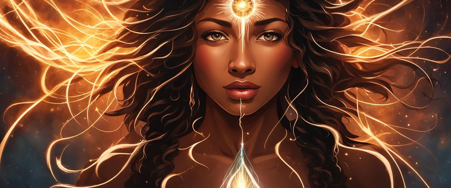 The Love Deserved: A view of a woman's face showing glowing energy.