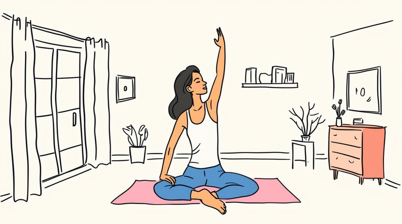 Woman using Phase 1 exercise protocol for cortisol regulation during acute post-breakup recovery