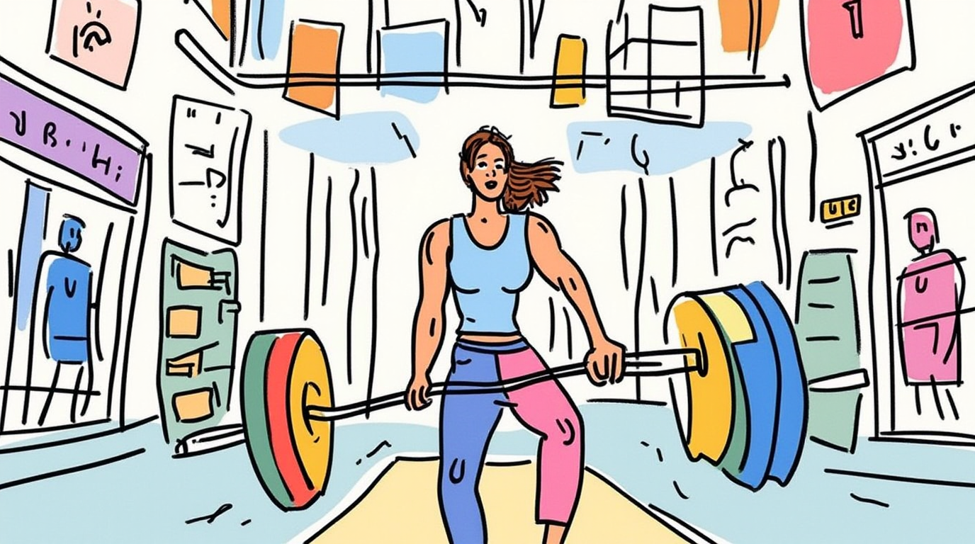 Woman in Phase 3 post-breakup recovery using exercise for identity building and performance
