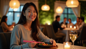 Solo Social Activities: woman dining alone