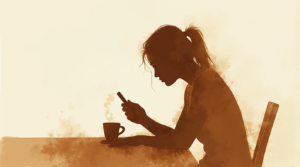 no contact anxiety after breakup: Woman check her cell phone