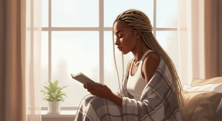 Woman experiencing social capacity depletion while deciding whether to attend social event after breakup