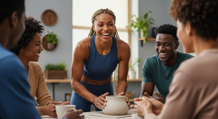 Boom-bust social cycle showing contrast between forced social performance and subsequent energy crash