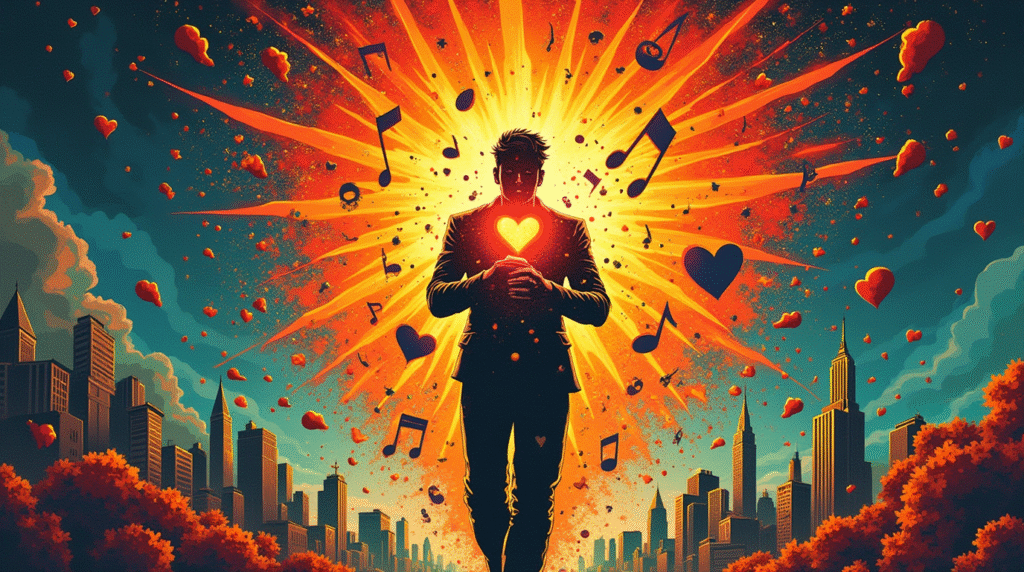 Managing Breakup Triggers: A vibrant retro comic book style cover in the energetic aesthetic