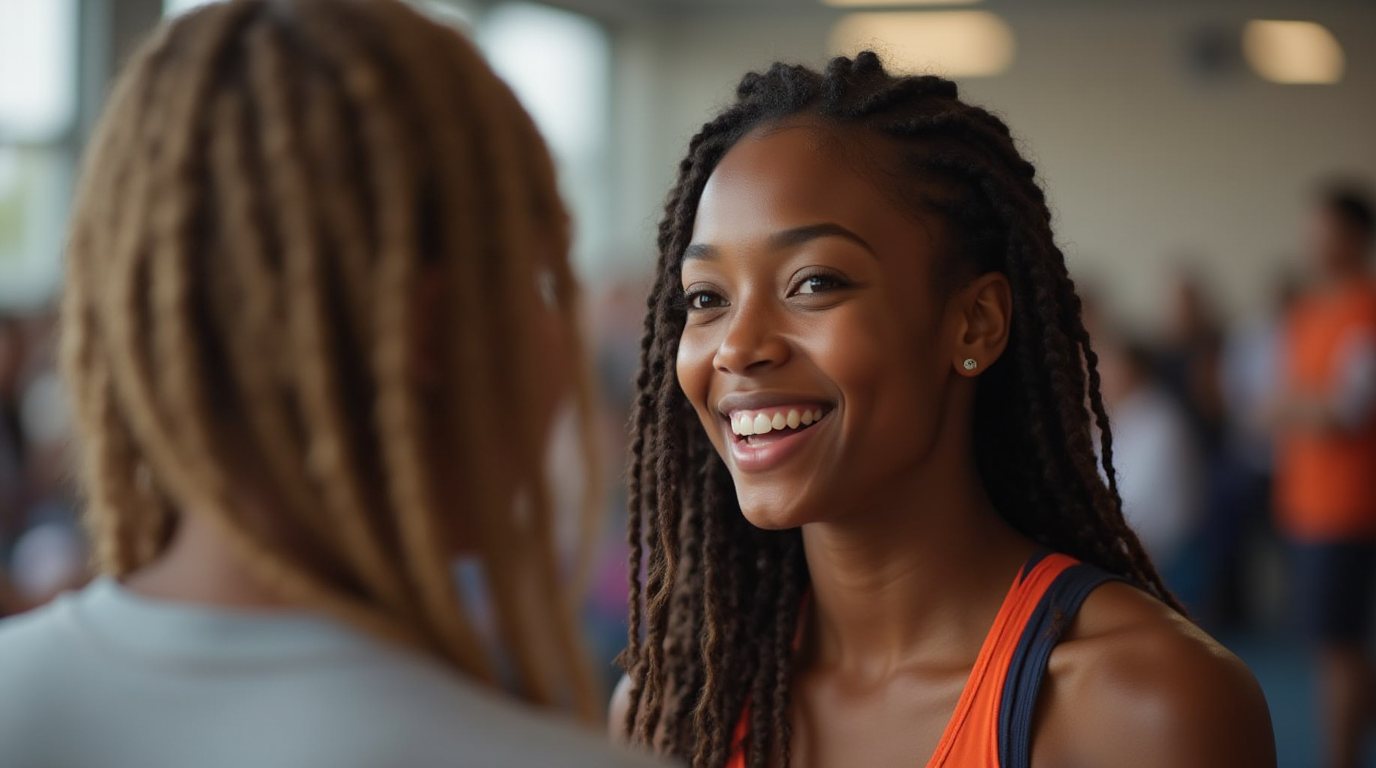 Two women in the early stages of a genuine post-breakup friendship forming through repeated shared activity