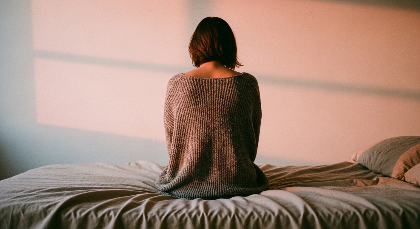 Surviving A Breakup: Woman sitting on the bed facing the wall