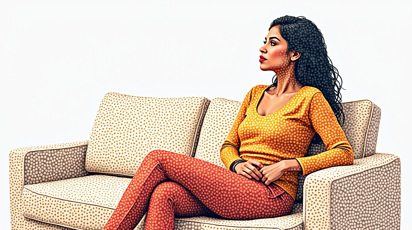 Latina woman noticing subtle conversational redirection in early dating
