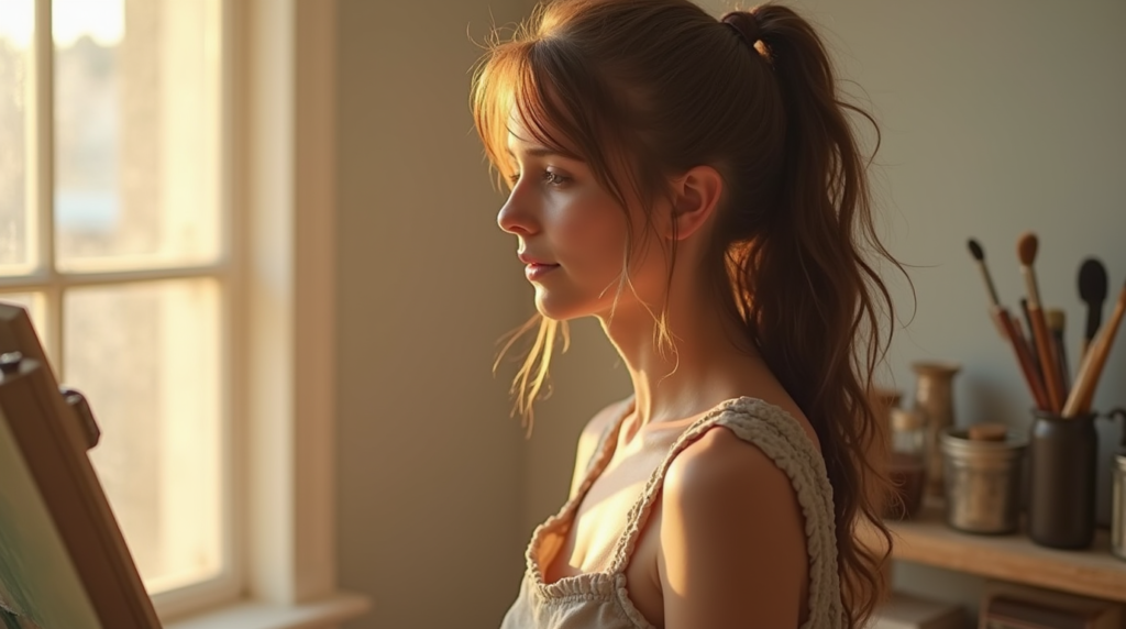 Creating Without Pressure: woman painting