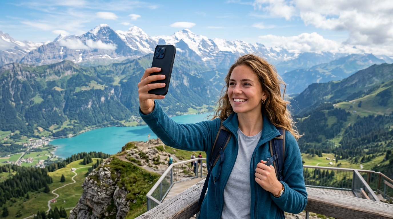 Woman thoughtfully reviewing her online dating profile after a breakup