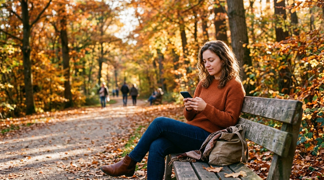 Woman thoughtfully deciding whether she is ready to post her online dating profile