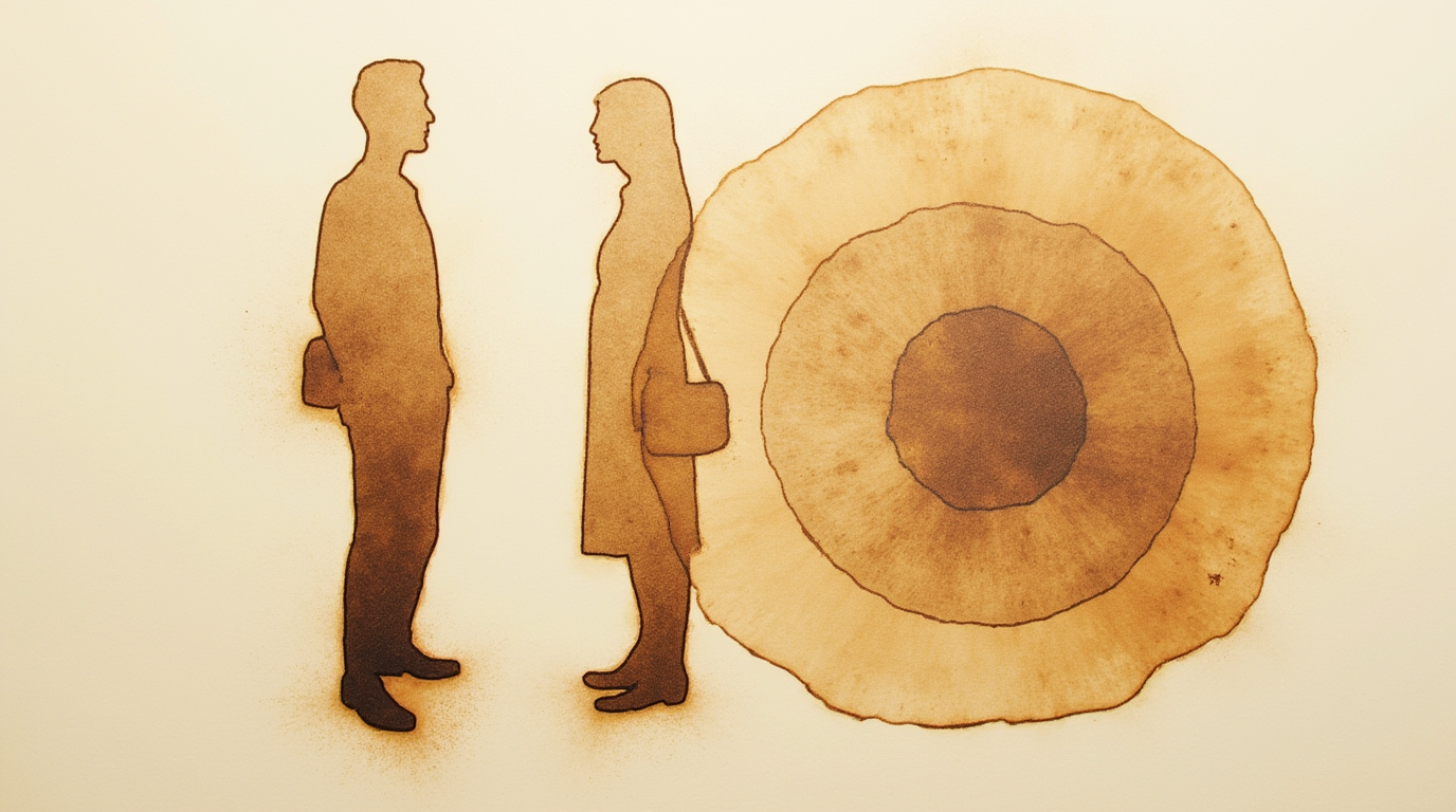 Visualization of the three layers of conversation depth between two people