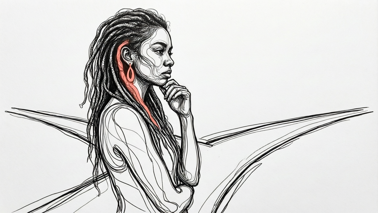 Woman pausing at a fork in a path symbolizing reviewing a past relationship decision