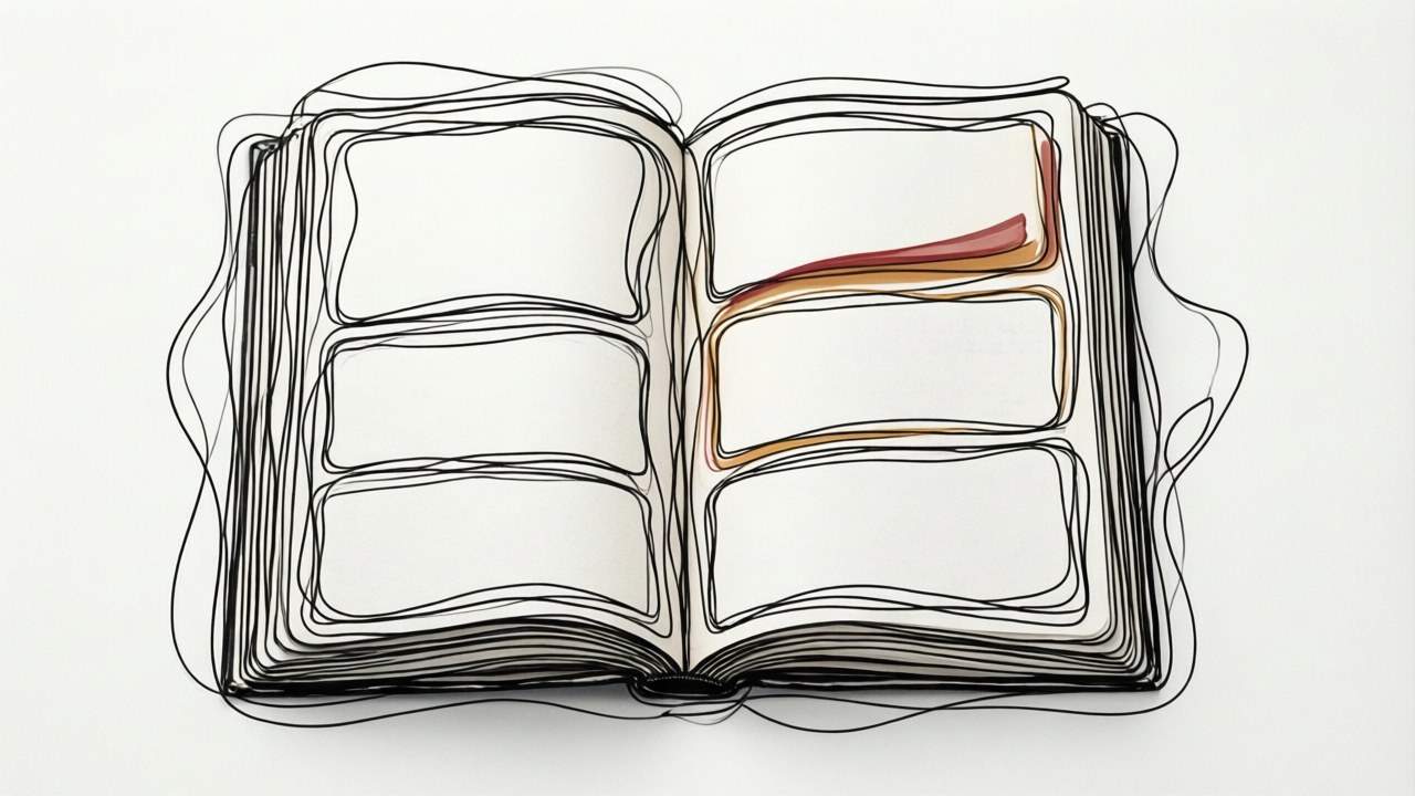 Notebook showing four sequential stages of the Meaning Reconstruction Framework