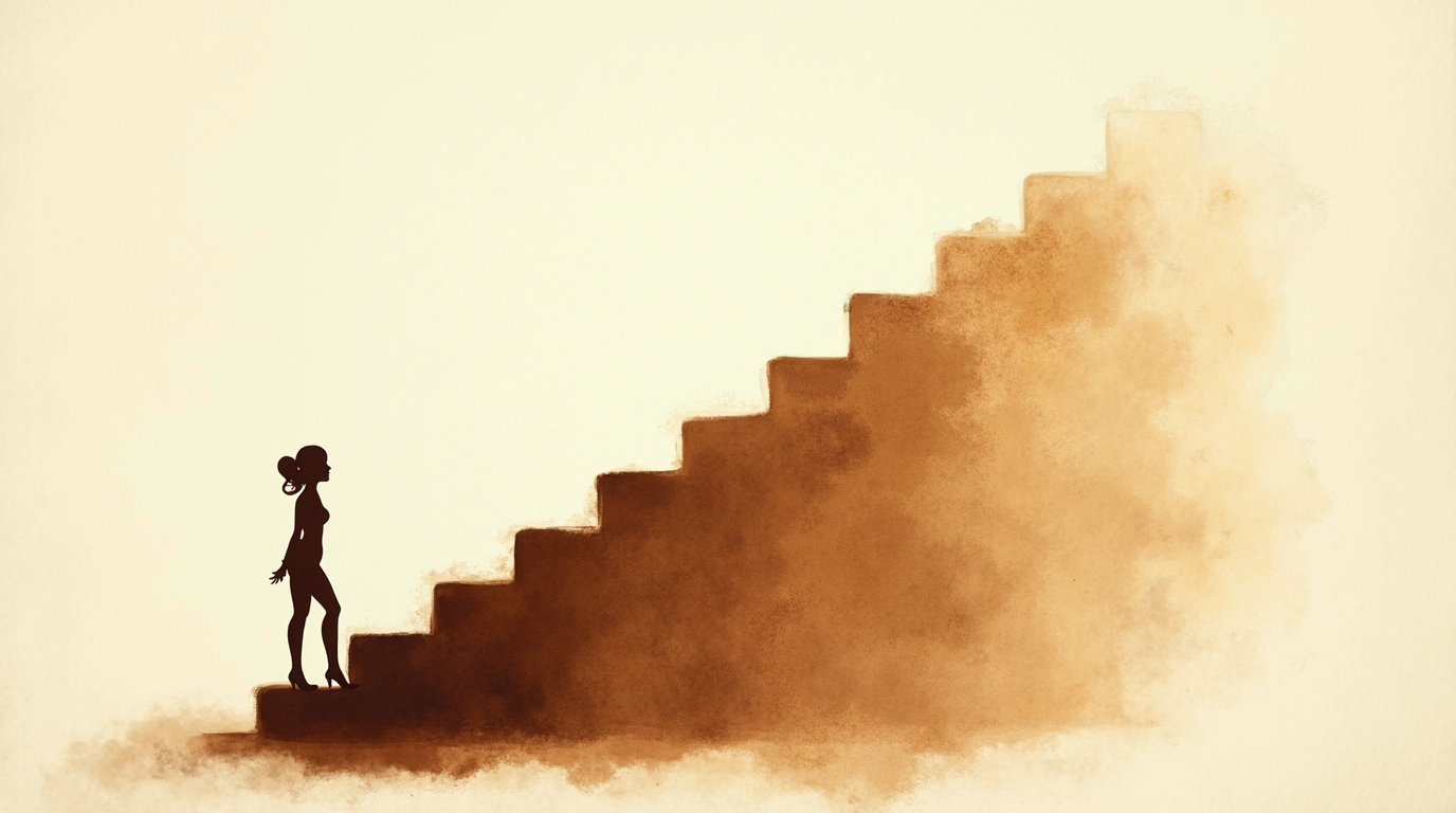 Five-step staircase representing the graduated exposure protocol for overcoming dating fears