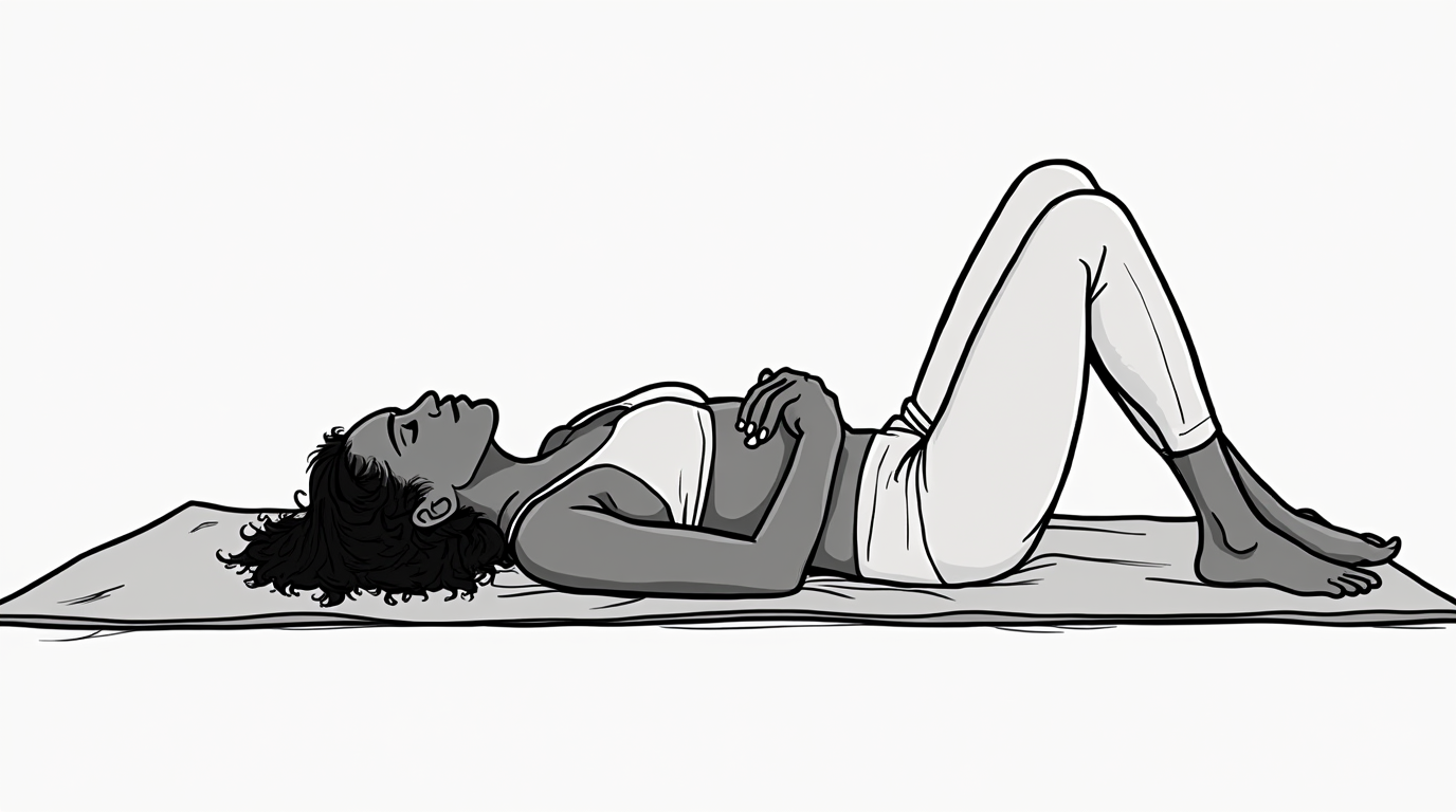 Woman practicing body awareness exercises during the reconnection layer of embodiment rebuild