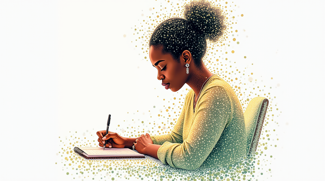 Black woman engaging with the trauma-informed trust protocol through reflection