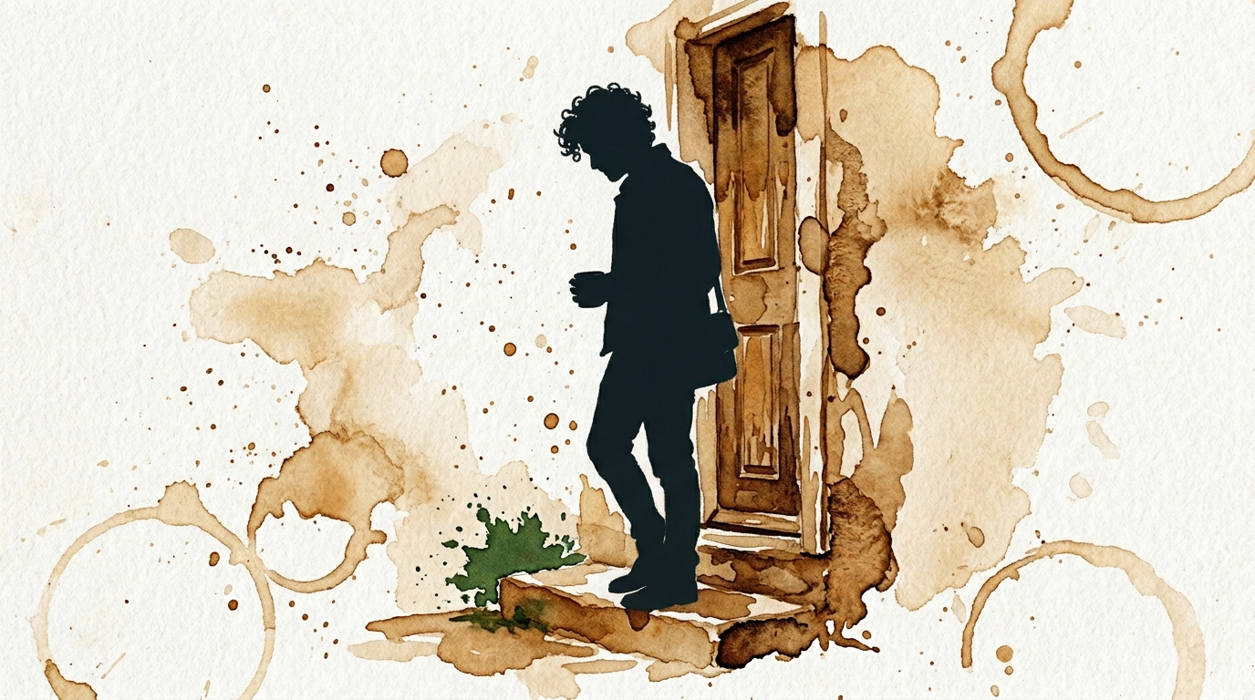 A balanced rhythm. Man heads out to meet friends after a restful day in, easy and balanced.